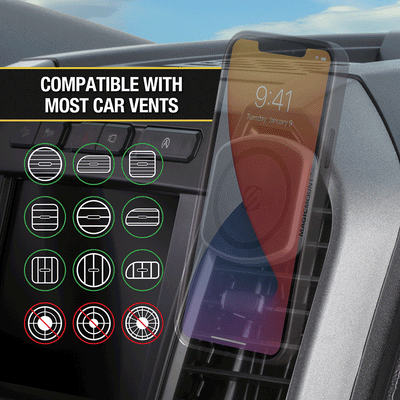 Compatible with most vertical or horizontal vents  but not circular