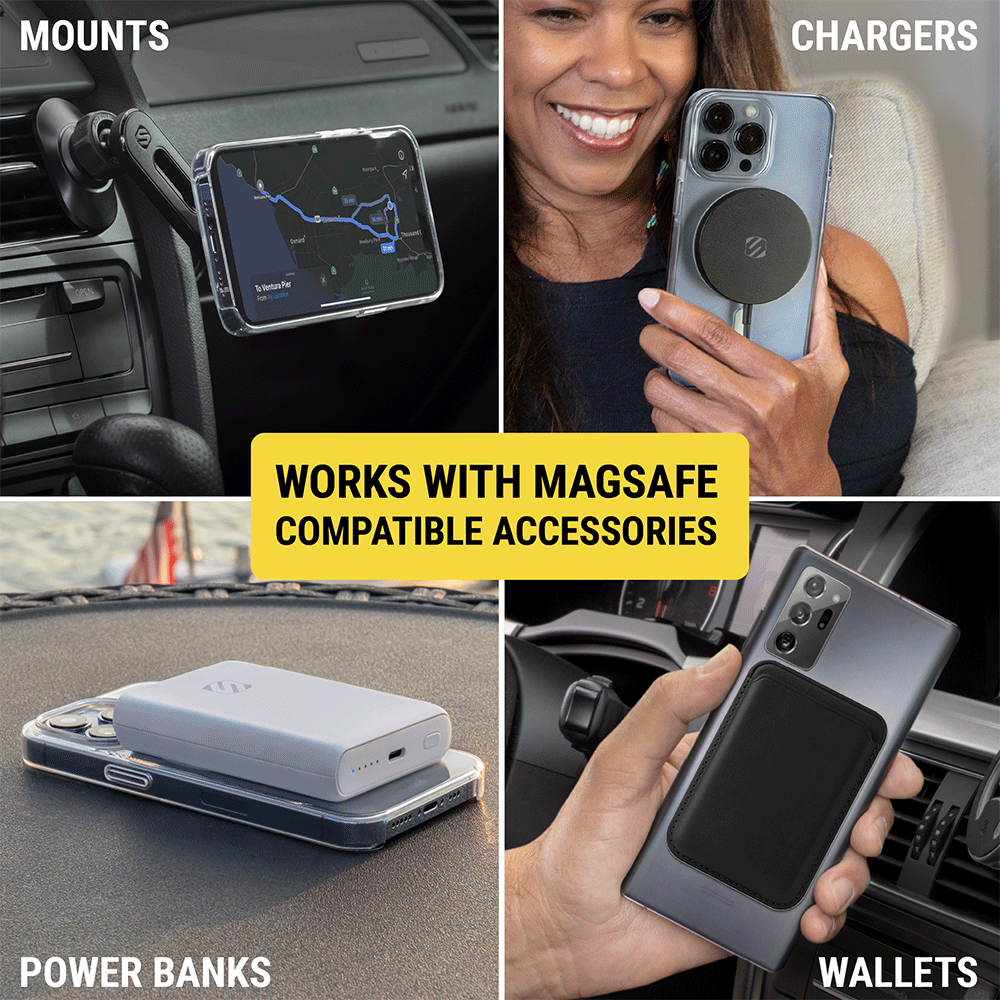 Works with MagSafe compatible accessories: mounts  chargers  power banks  wallets