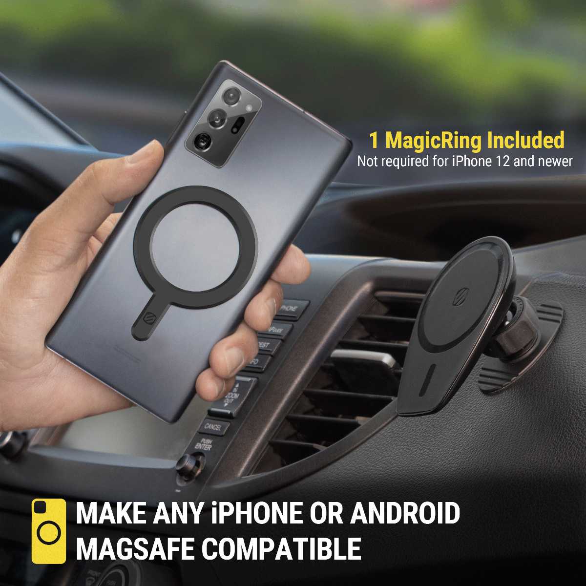 1 MagicRing included. Not required for iPhone 12 and newer. Make any iPhone or Android MagSafe compatible.