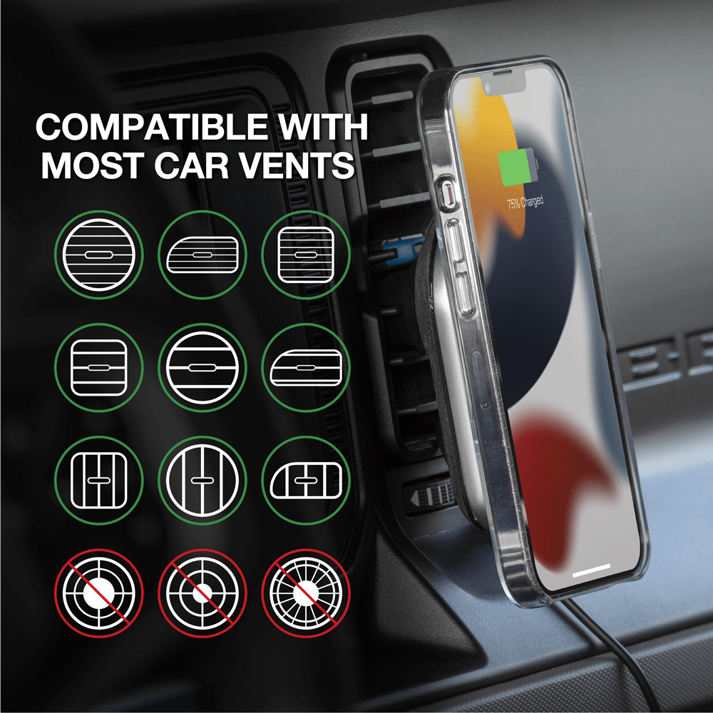 MagSafe Compatible Wireless Charging Vent Mount
