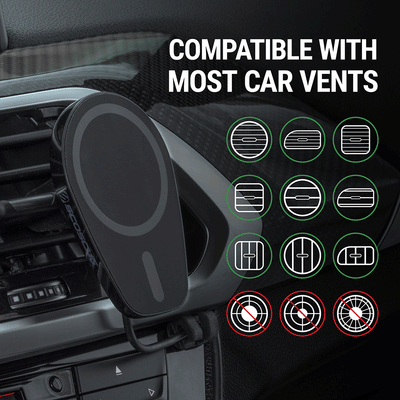 Compatible with most vertical or horizontal vents  not circular.