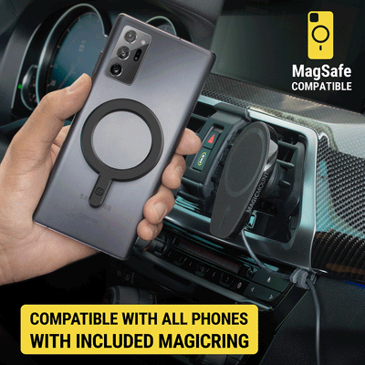 MagSafe compatible. Compatible with all phones with included MagicRing.