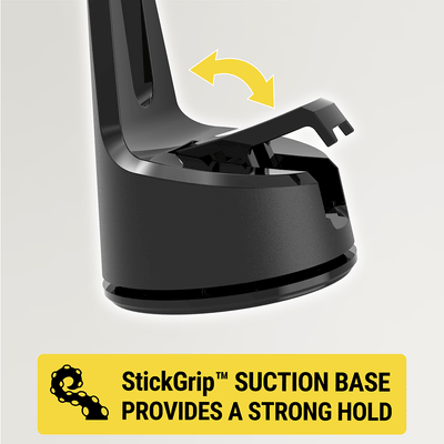 StickGrip suction base provides a strong hold