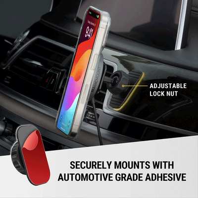 Adjustable lock nut. Securely mounts with automotive grade adhesive