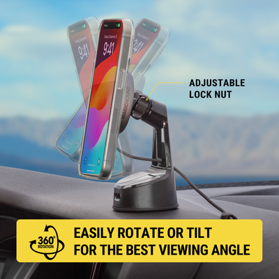 Adjustable lock nut. 360 degree rotation. Easily rotate or tilt for the best viewing angle.