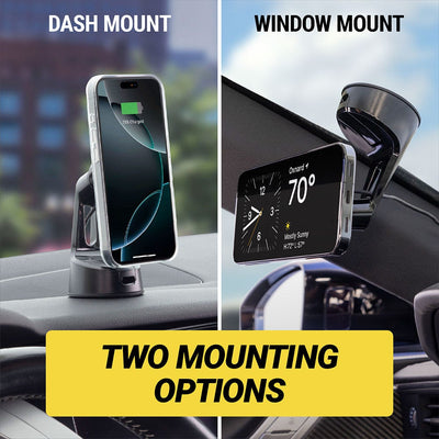 Two mounting options - dash mount  window mount
