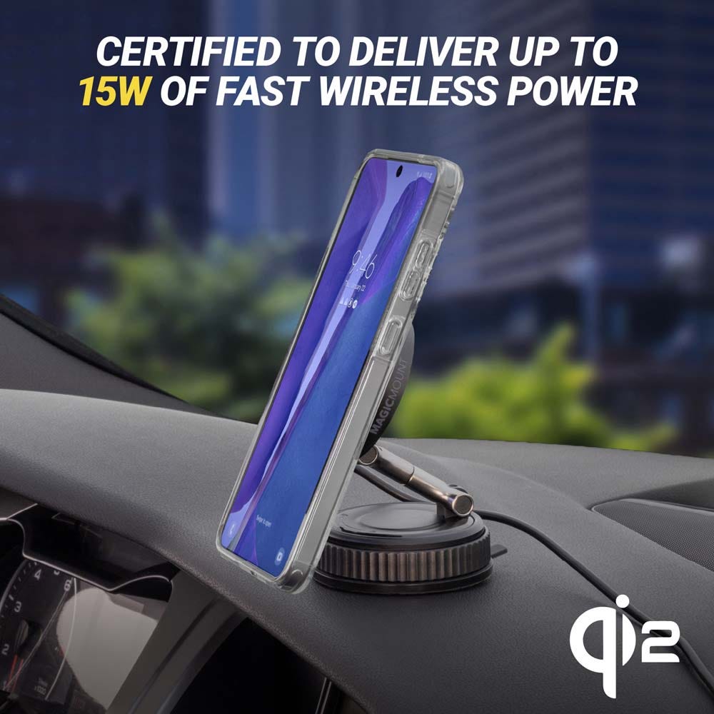 Certified to deliver up to 15W of fast wireless power. Qi2
