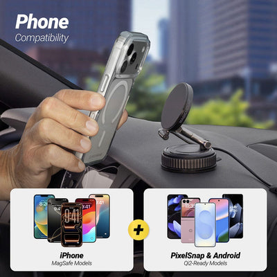 Phone compatibility - iPhone MagSafe models  PixelSnap and Android Qi2 ready models