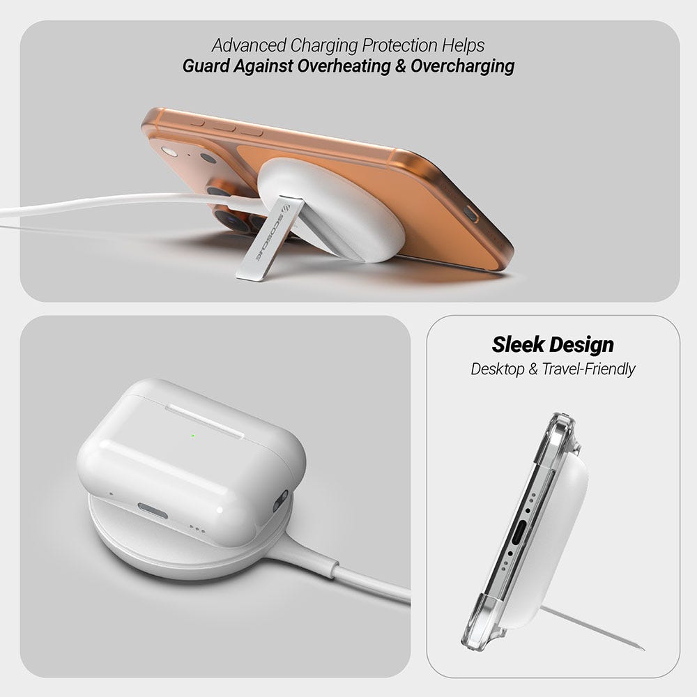 Advanced charging protection helps guard against overheating and overcharging. Sleek design is desktop and travel friendly.