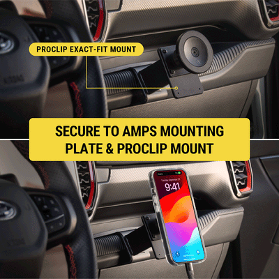 ProClip Exact-fit mount. Secure to AMPS mounting plate and ProClip mount.