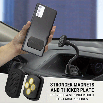 Stronger magnets and thicker plate provides a stronger hold for parger phones