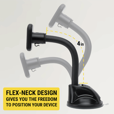 Flex-neck design gives you the freedom to position your device