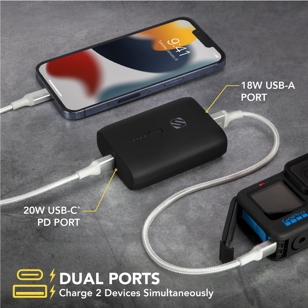 Compact 10K mAh Dual-Port Power Bank
