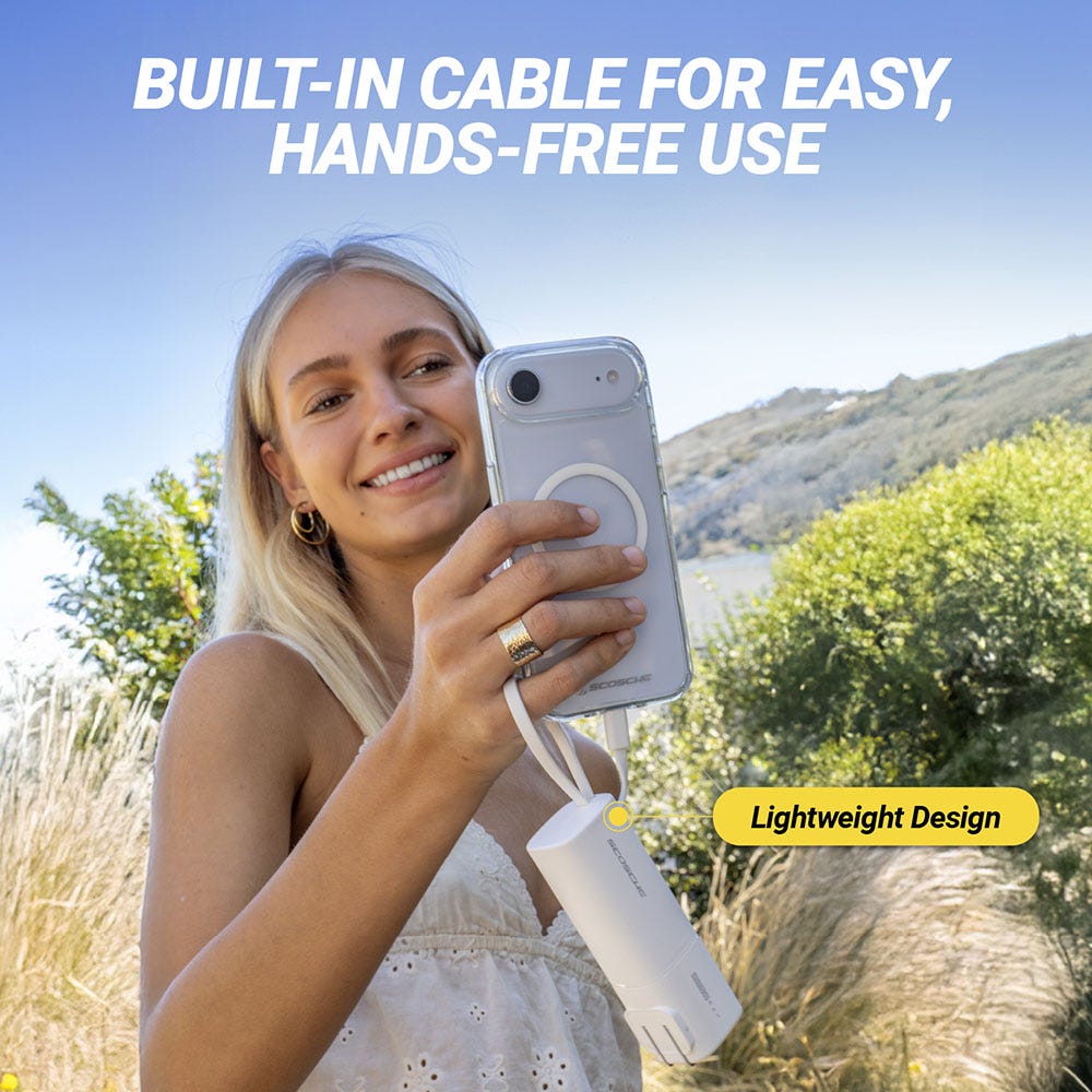 Built in cable for easy hands free use. Lightweight design.