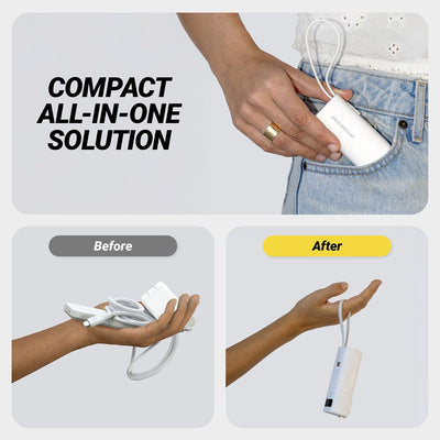 Compact all in one solution. Messy before and not after.