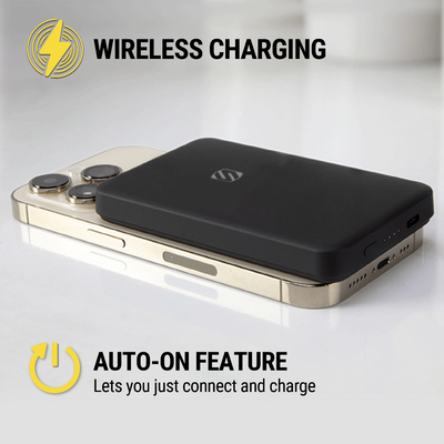 Wireless charging. Auto-on feature lets you just connect and charge.