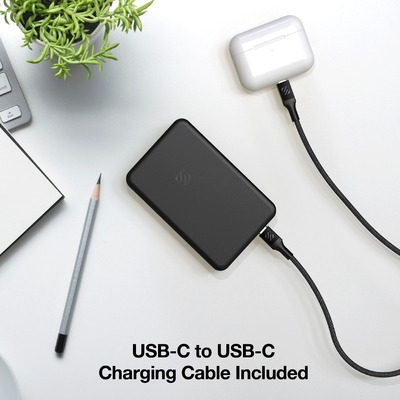 USB-C to USB-C charging cable included.