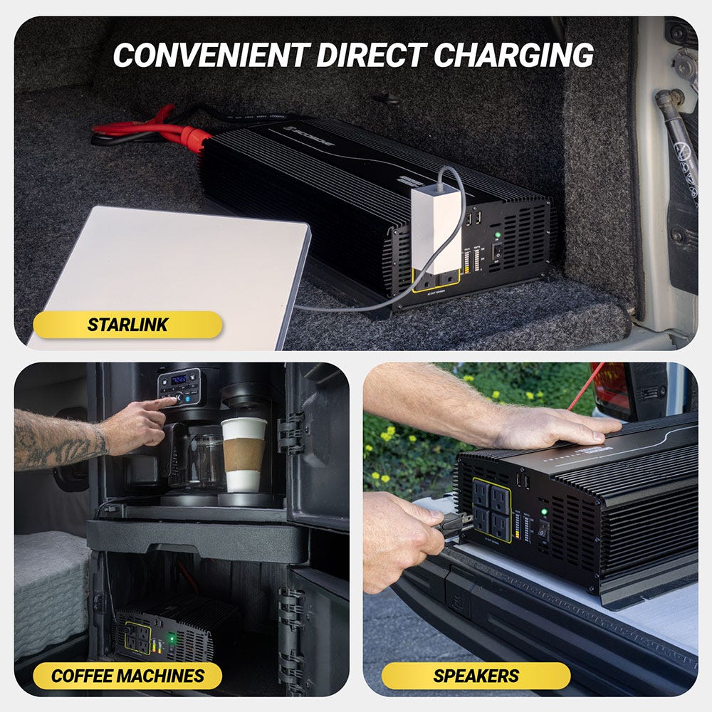 Convenient direct charging - Starlink  coffee machines  speakers