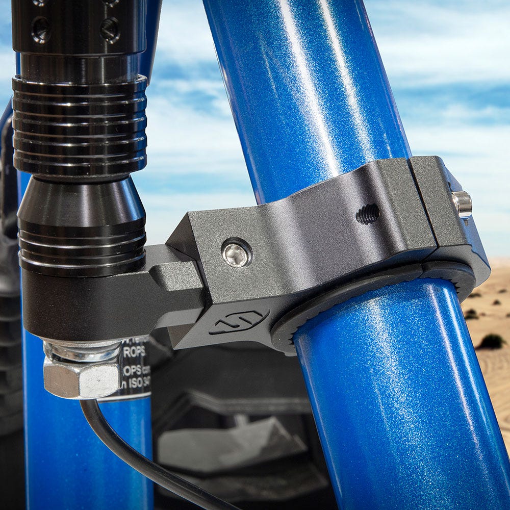 Universal Adjustable Mount for Off-Road Vehicles on bar (close-up)