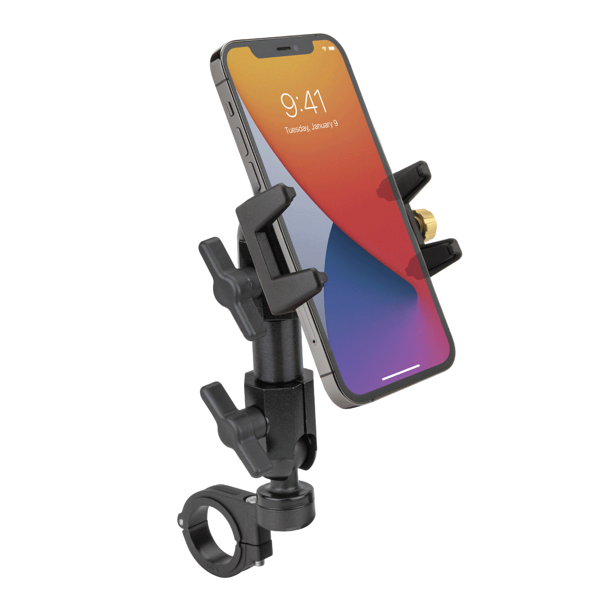 TerraClamp™ Handlebar Device Mount with iphone attached