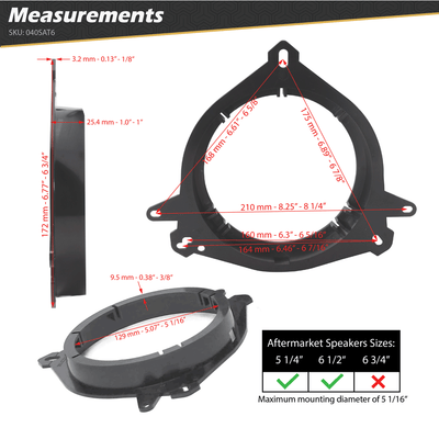 5.25 - 6.5" Speaker Adapters (1 Pair)"