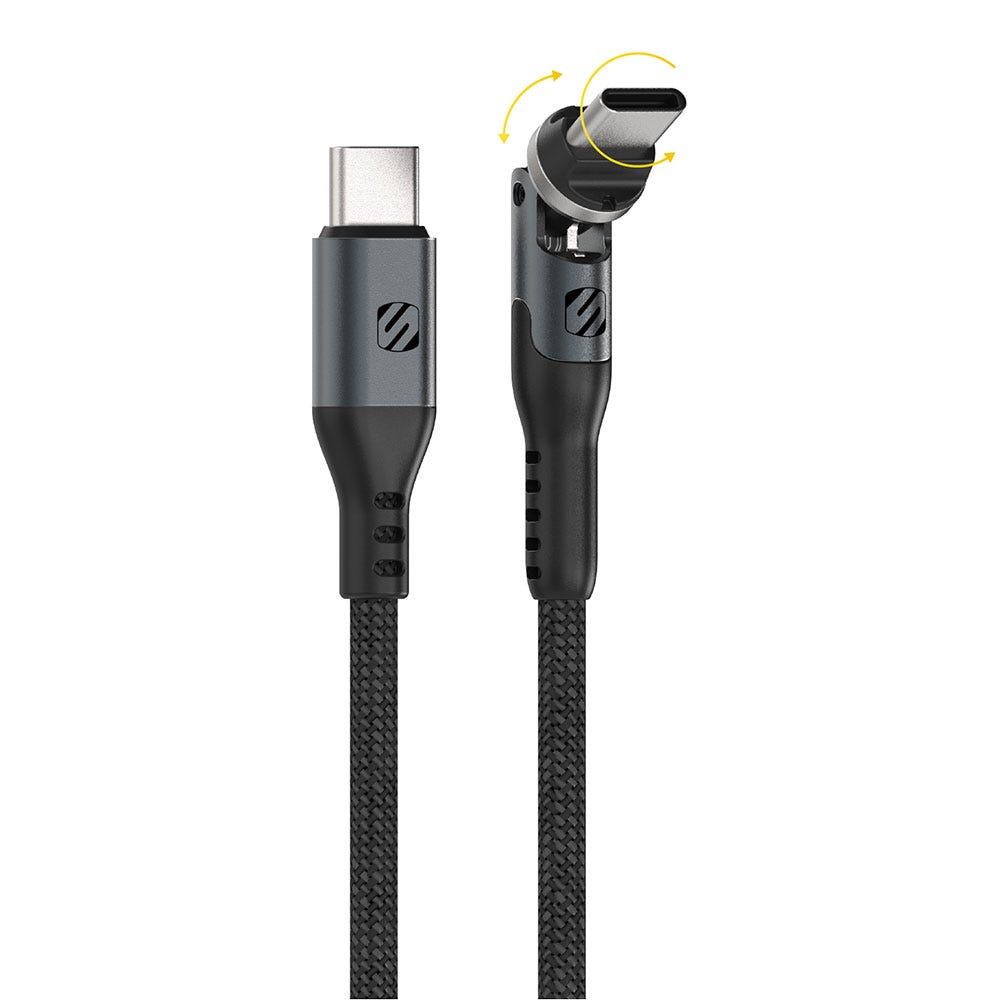Pivoting USB-C 4-Ft. Braided Charging Cable