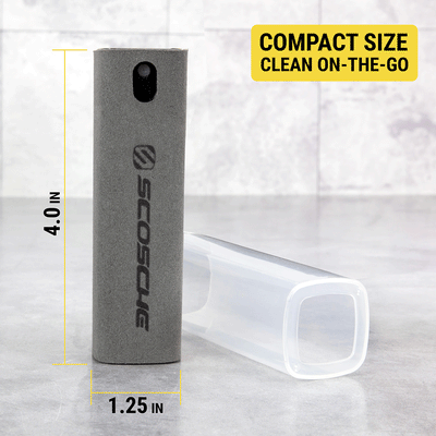 Compatc size. Clean on the go. measures 4.0 inches tall by 1.25 inches wide