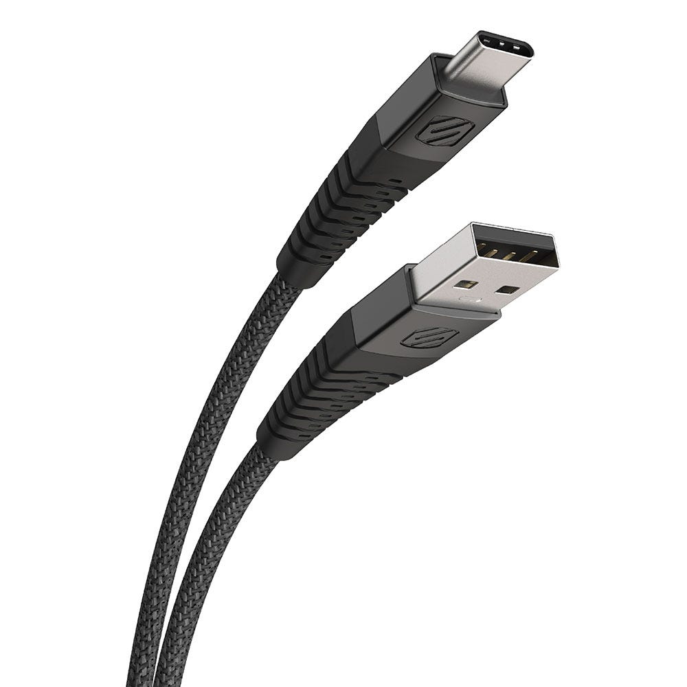 Heavy-Duty USB-A to USB-C 4-Ft. Charging Cable  Black