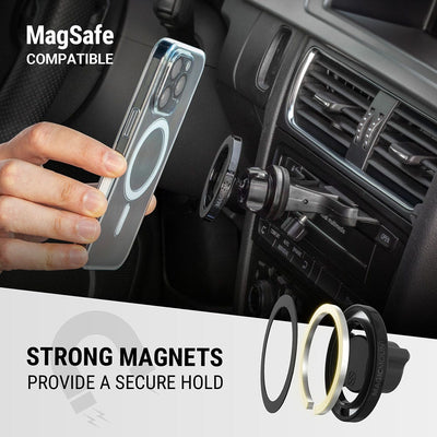MagSafe compatible. Strong magnets provide a secure hold.