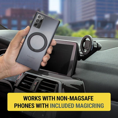 Works with non-MagSafe phones with included MagicRing