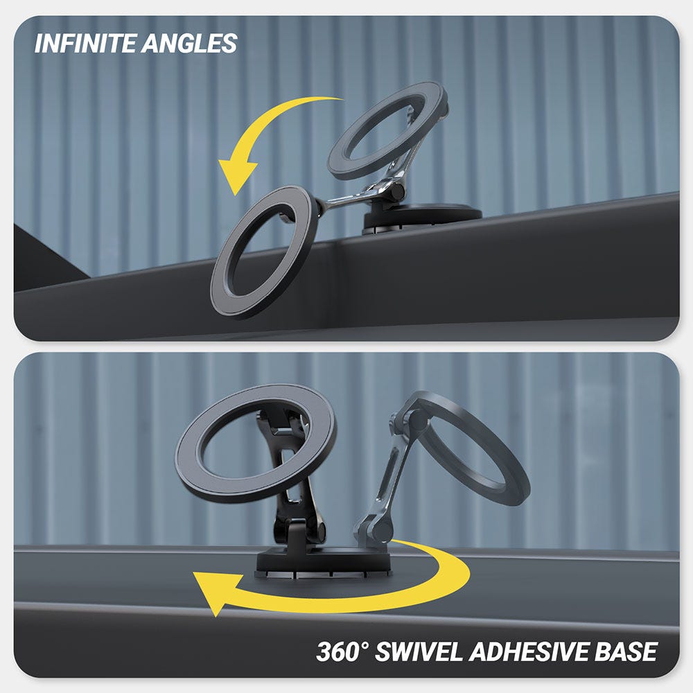 Infinite angles  360 degree swivel adhesive base