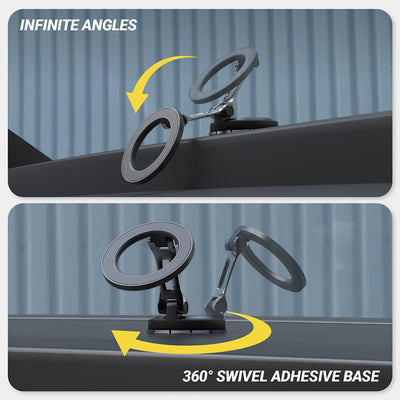 Infinite angles  360 degree swivel adhesive base