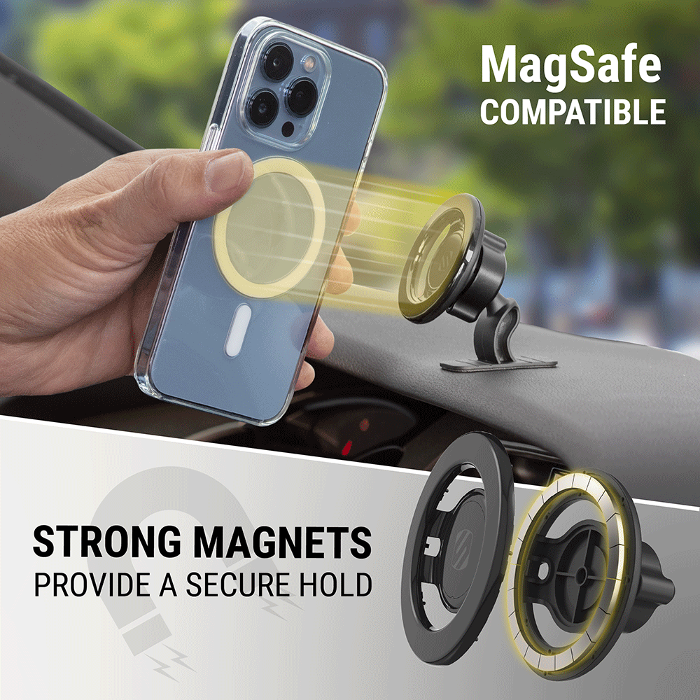 MagSafe compatible. Strong magnets provide a secure hold.