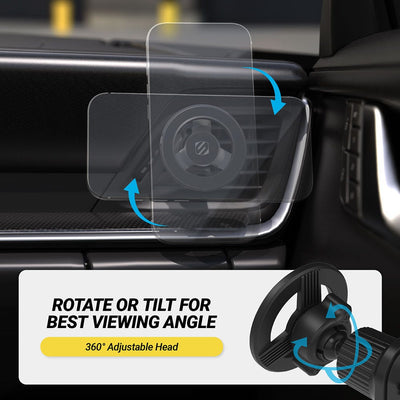 Rotate or tilt for best viewing angle. 360 degree adjustable head