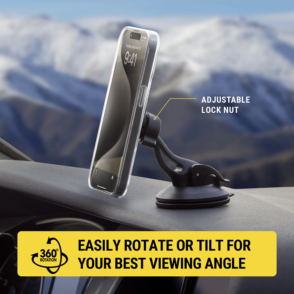 Easily rotate or tilt for your best viewing angle. 360 degree rotation. Adjustable lock nut.