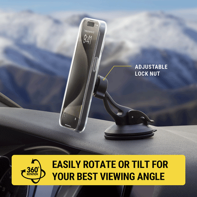 Easily rotate or tilt for your best viewing angle. 360 degree rotation. Adjustable lock nut.