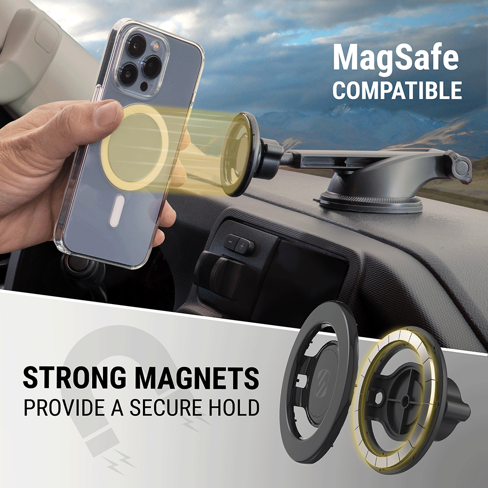 MagSafe compatible. Strong magnets provide a secure hold.