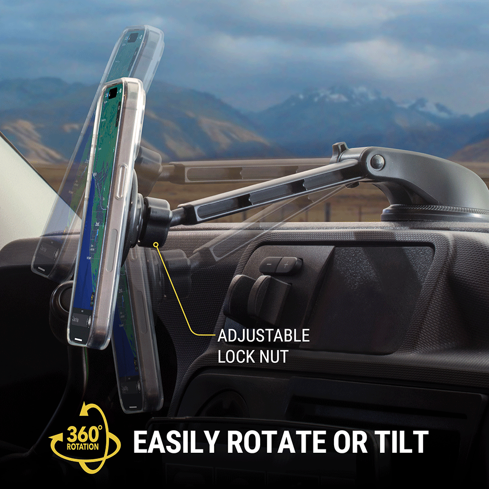 Adjustable lock nut. 360 degree rotation  Easily rotate or tilt