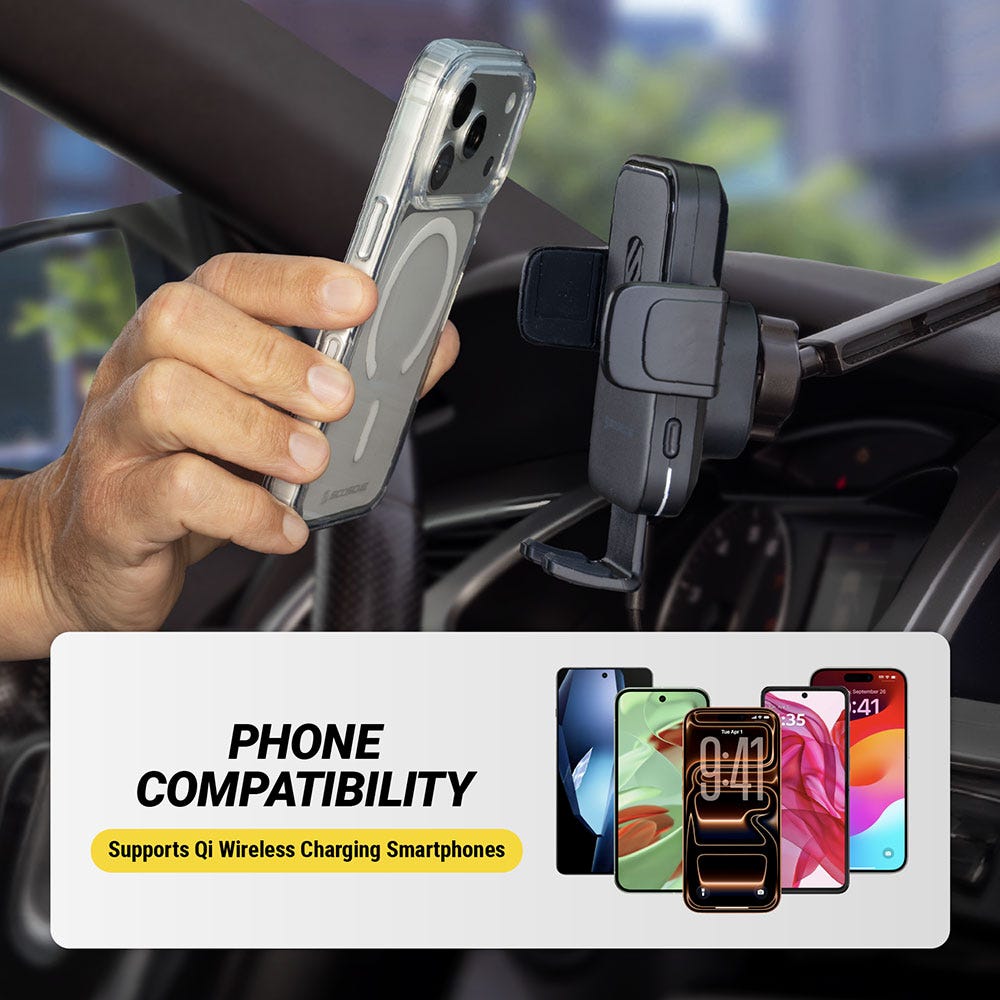 Phone compatibility: supports Qi wireless charging smartphones.