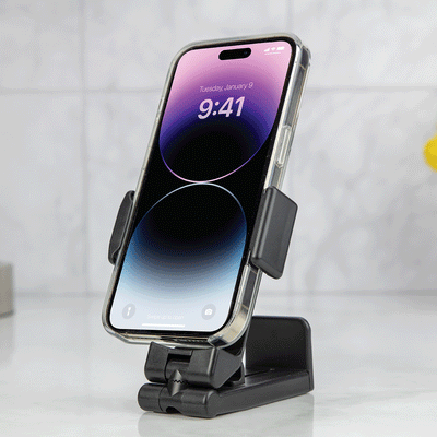 Universal Folding Phone Mount holding iphone