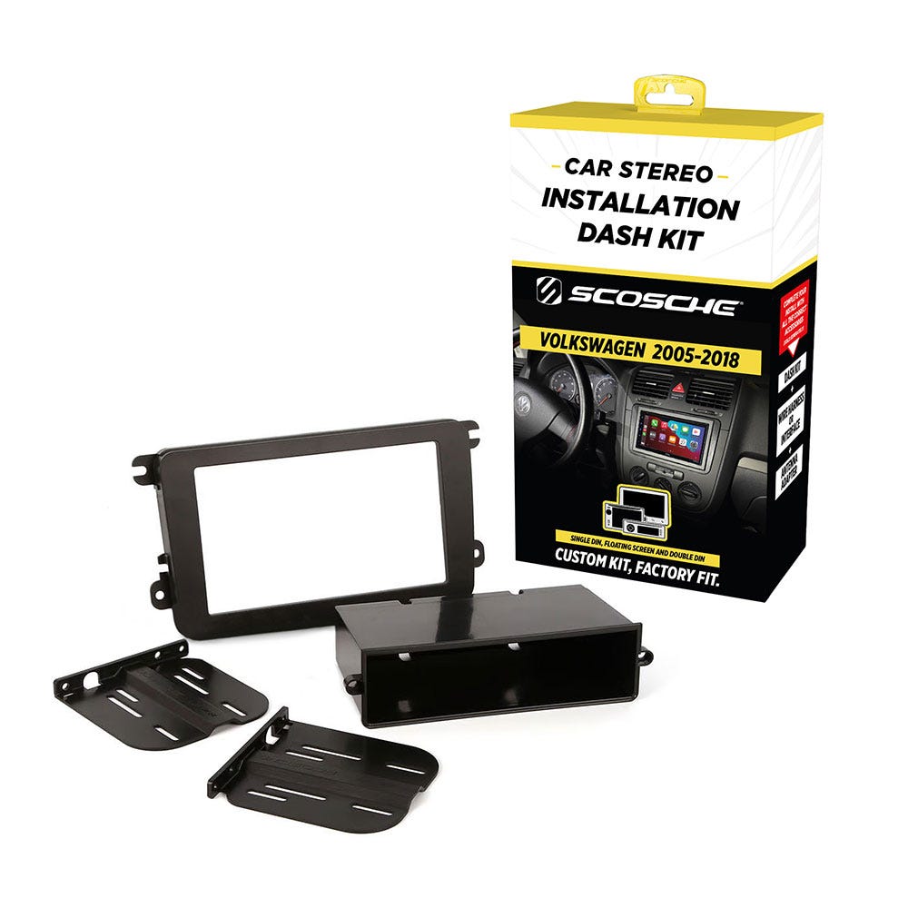 2005-2018 Volkswagen Jetta/Passat/Rabbit/GTI Double DIN or DIN with Pocket Install Dash Kit